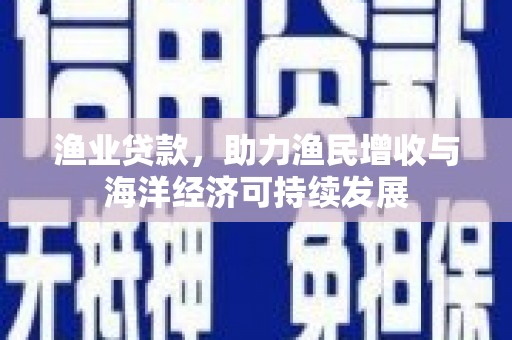 大丰渔业贷款，助力渔民增收与海洋经济可持续发展