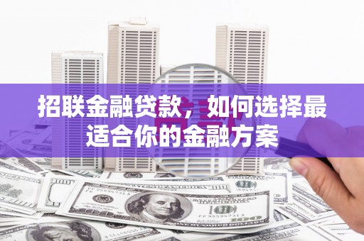 大丰招联金融贷款，如何选择最适合你的金融方案