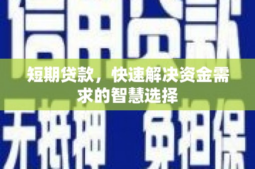 大丰短期贷款，快速解决资金需求的智慧选择