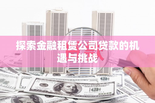 大丰探索金融租赁公司贷款的机遇与挑战