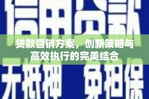 大丰贷款营销方案，创新策略与高效执行的完美结合