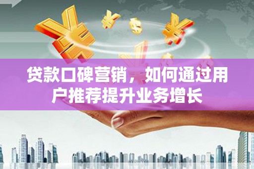 大丰贷款口碑营销，如何通过用户推荐提升业务增长