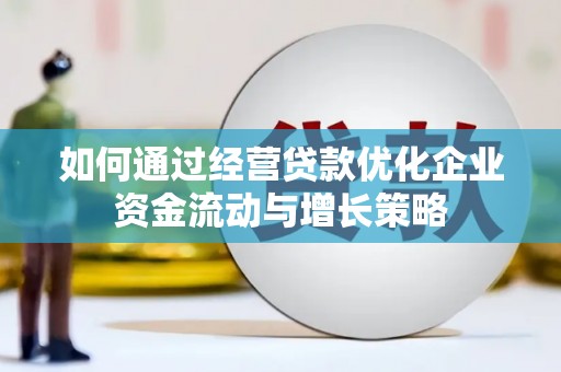 大丰如何通过经营贷款优化企业资金流动与增长策略