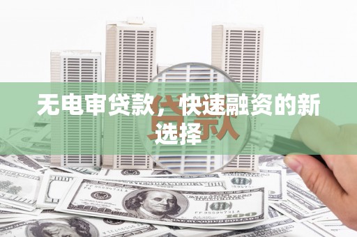大丰无电审贷款，快速融资的新选择