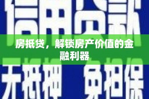 大丰房抵贷，解锁房产价值的金融利器