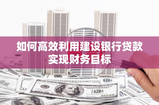 大丰如何高效利用建设银行贷款实现财务目标