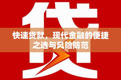 大丰快速贷款，现代金融的便捷之选与风险防范