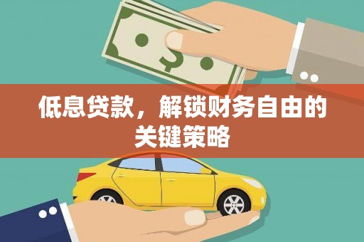 大丰低息贷款，解锁财务自由的关键策略