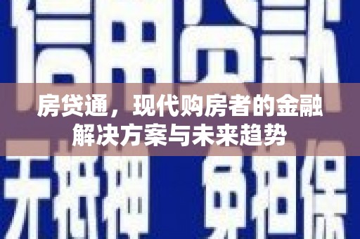 大丰房贷通，现代购房者的金融解决方案与未来趋势