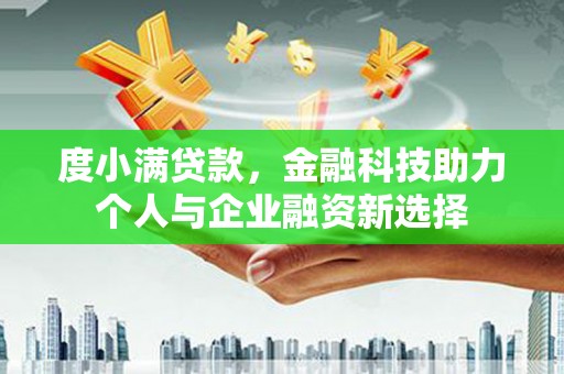 大丰度小满贷款，金融科技助力个人与企业融资新选择