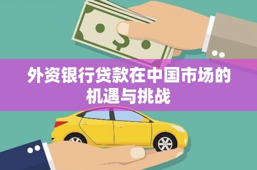 大丰外资银行贷款在中国市场的机遇与挑战