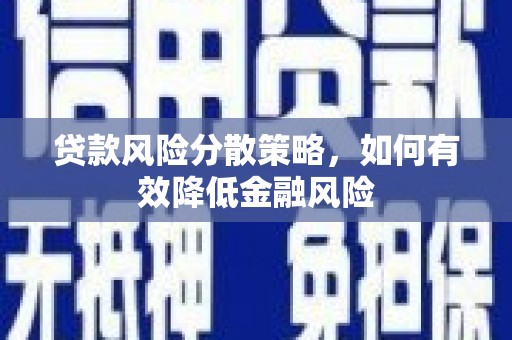 大丰贷款风险分散策略，如何有效降低金融风险