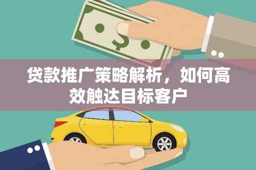 大丰贷款推广策略解析，如何高效触达目标客户