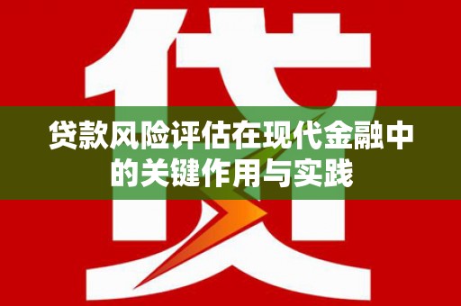 大丰贷款风险评估在现代金融中的关键作用与实践