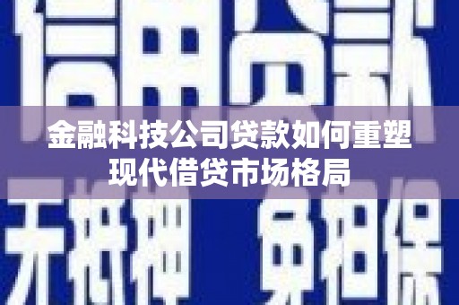 大丰金融科技公司贷款如何重塑现代借贷市场格局