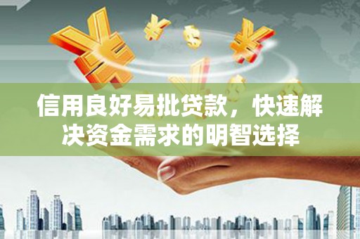 大丰信用良好易批贷款，快速解决资金需求的明智选择