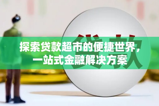 大丰探索贷款超市的便捷世界，一站式金融解决方案