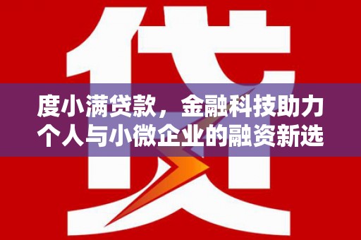 大丰度小满贷款，金融科技助力个人与小微企业的融资新选择