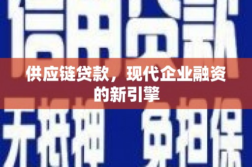 大丰供应链贷款，现代企业融资的新引擎