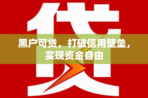大丰黑户可贷，打破信用壁垒，实现资金自由