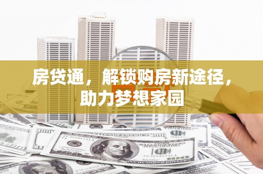 大丰房贷通，解锁购房新途径，助力梦想家园