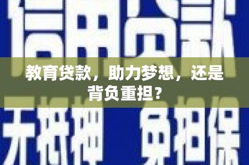 大丰教育贷款，助力梦想，还是背负重担？