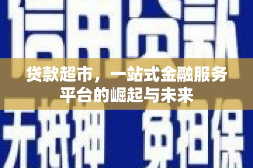 大丰贷款超市，一站式金融服务平台的崛起与未来
