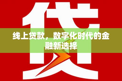 大丰线上贷款，数字化时代的金融新选择