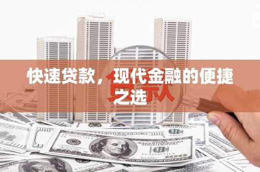 大丰快速贷款，现代金融的便捷之选