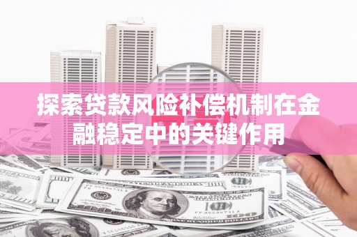 大丰探索贷款风险补偿机制在金融稳定中的关键作用