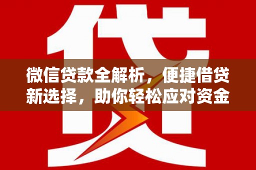 大丰微信贷款全解析，便捷借贷新选择，助你轻松应对资金需求